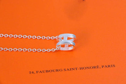 [Panda Jewelry]HM NECKLACE H LETTER OVAL SERIES