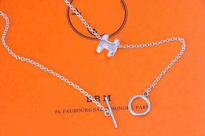 [Panda Jewelry]HM NECKLACE H LETTER OVAL SERIES
