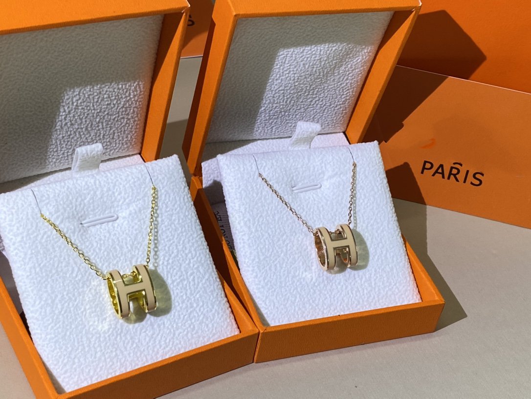 [Panda Jewelry]HM CLIC YELLOW ENAMEL GOLD NECKLACE