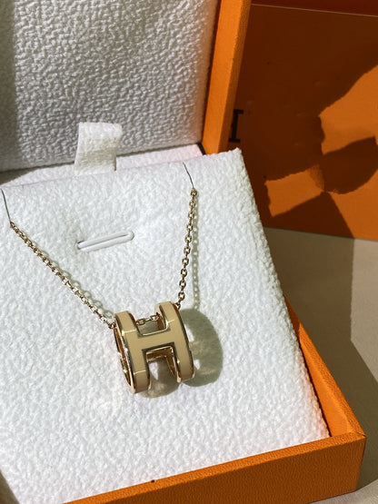 [Panda Jewelry]HM CLIC YELLOW ENAMEL GOLD NECKLACE