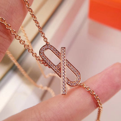 [Panda Jewelry]HM FIRE PIG NOSE NECKLACE TRENDY STREET