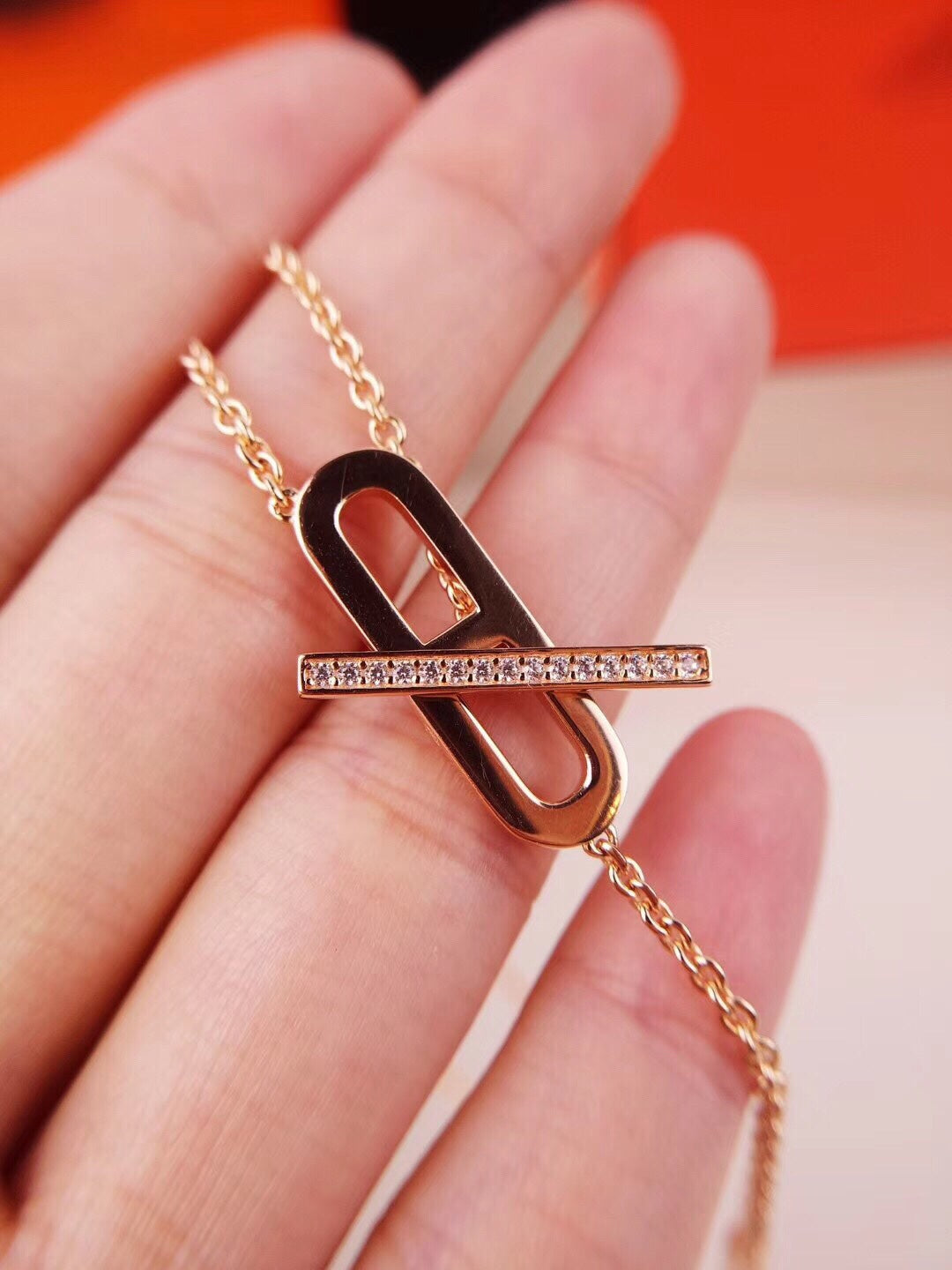 [Panda Jewelry]HM FIRE PIG NOSE NECKLACE TRENDY STREET