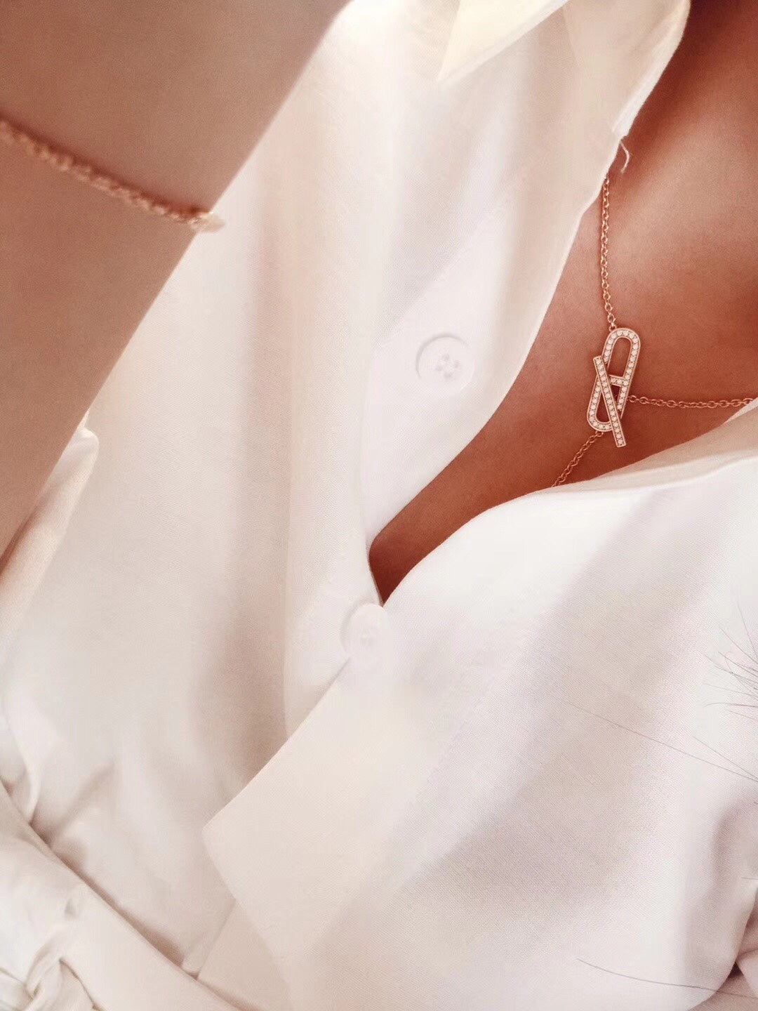 [Panda Jewelry]HM FIRE PIG NOSE NECKLACE TRENDY STREET