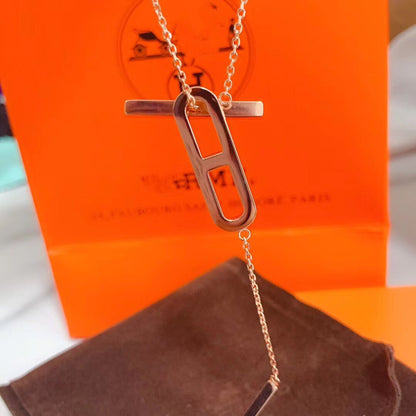 [Panda Jewelry]HM NECKLACE PLATINUM ROSE GOLD DIAMOND