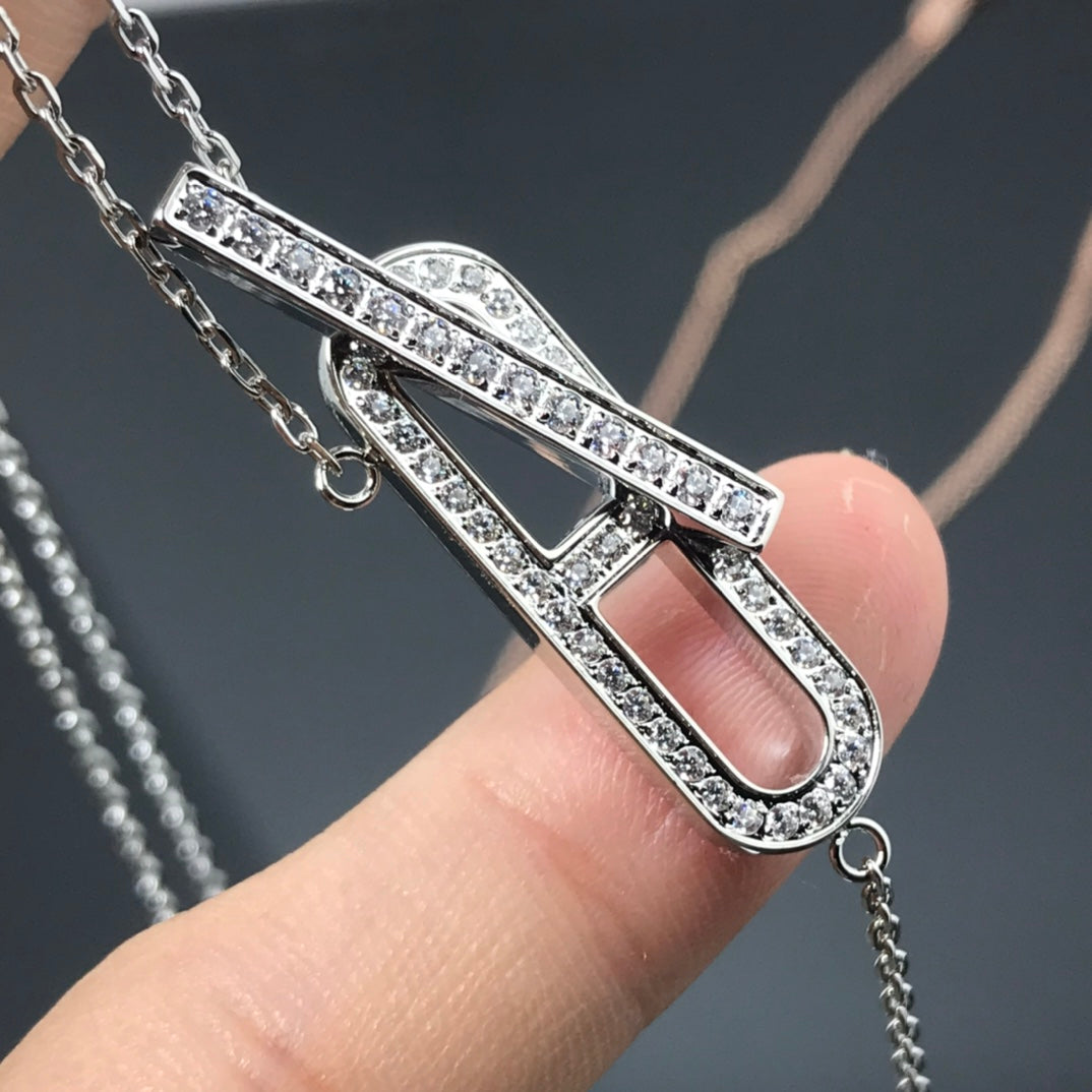 [Panda Jewelry]HM NECKLACE PLATINUM ROSE GOLD DIAMOND