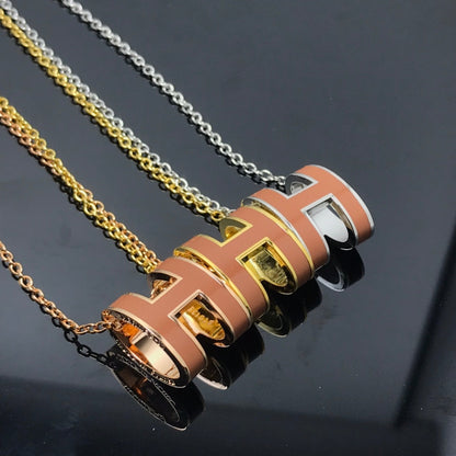 [Panda Jewelry]H NECKLACE BROWN