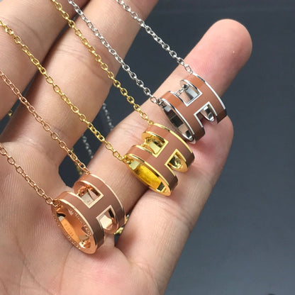 [Panda Jewelry]H NECKLACE BROWN