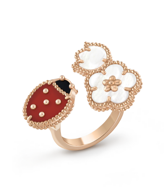 [Panda Jewelry]LUCKY 3 MOTIF ROSE GOLD RING