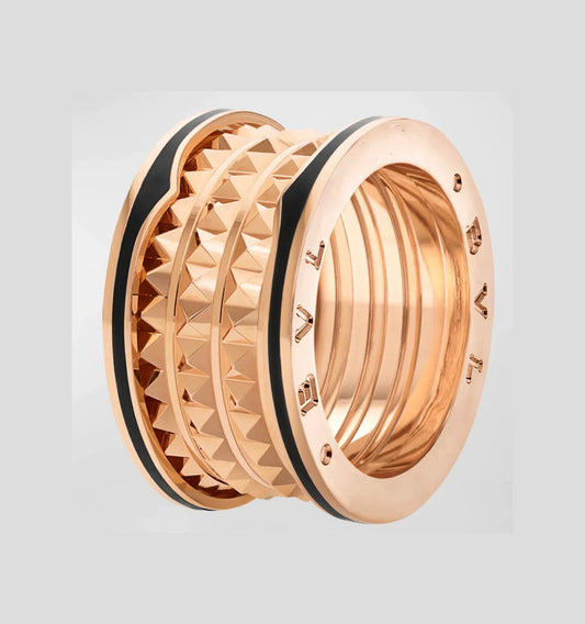 [Panda Jewelry]ZERO 1 ROCK BLACK CERAMIC PINK GOLD LARGE MODEL