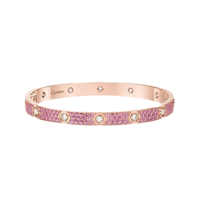 [✨Panda Jewelry💎]2026 PAVE GEMSTONE LOVE BRACELET 6.1MM 10 DIAMONDS