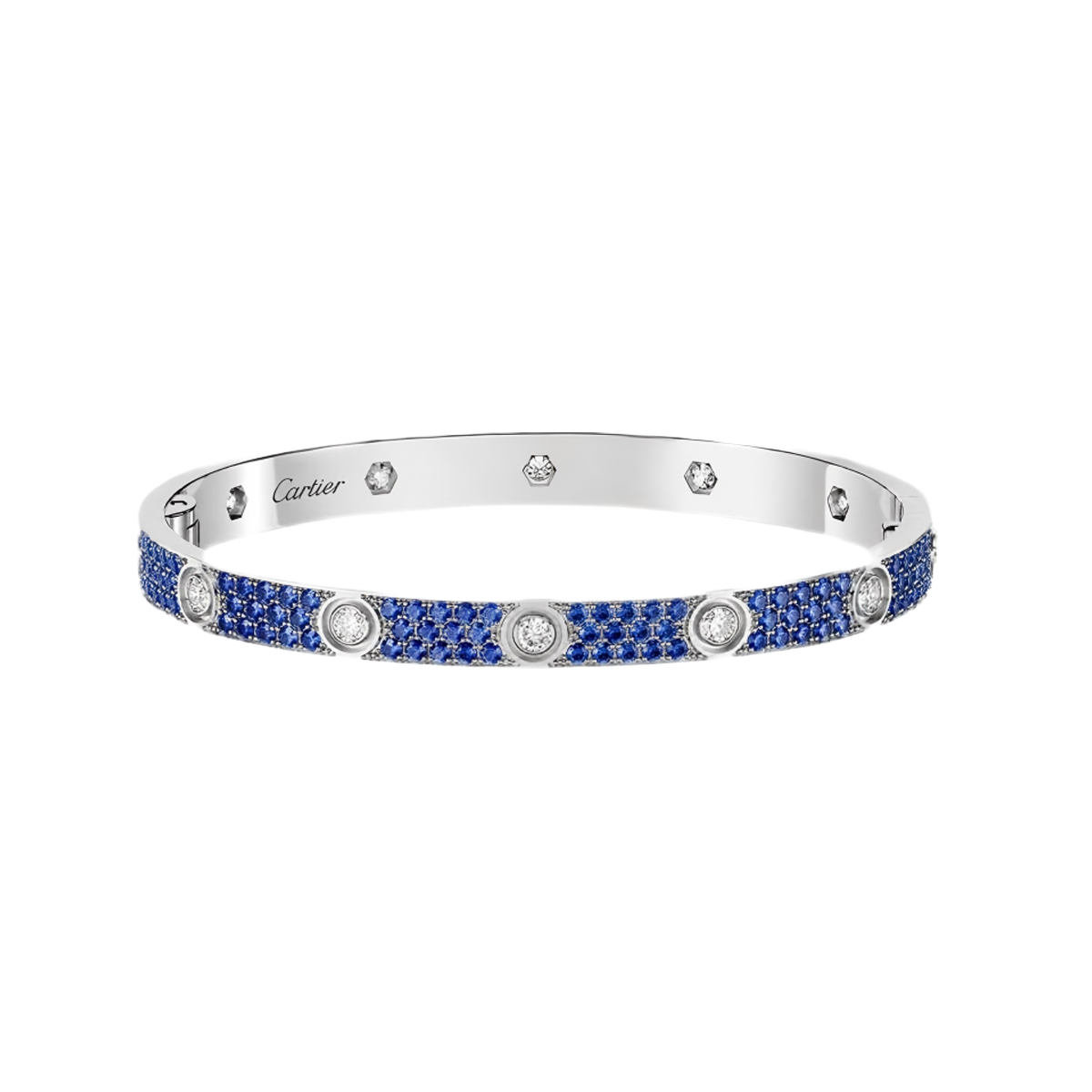 [✨Panda Jewelry💎]2026 PAVE GEMSTONE LOVE BRACELET 6.1MM 10 DIAMONDS