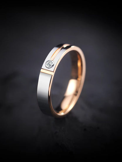 Men's Rose Gold Tungsten Wedding Band, Couple Matching Ring