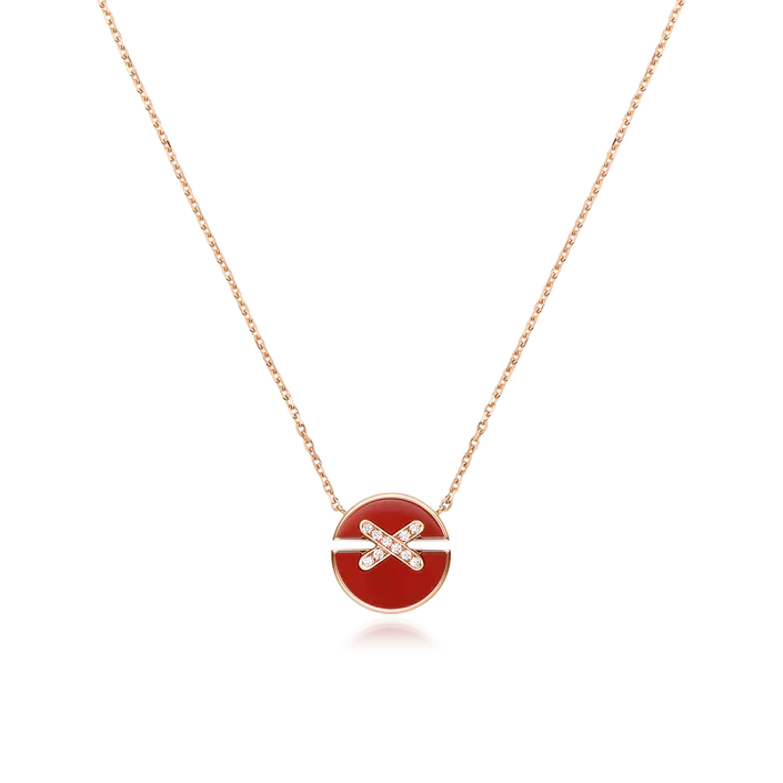 [Panda Jewelry]JEUX DE ROSE GOLD DIAMOND NECKLACE