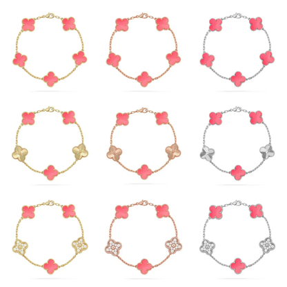 [Panda Jewelry] CLOVER 5 MOTIFS  PINK MOP BRACELET COLLECTION
