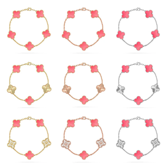 [Panda Jewelry] CLOVER 5 MOTIFS  PINK MOP BRACELET COLLECTION