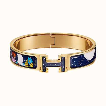 [Panda Jewelry]H STAR AND MOON BRACELET 12MM