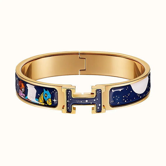 [Panda Jewelry]H STAR AND MOON BRACELET 12MM