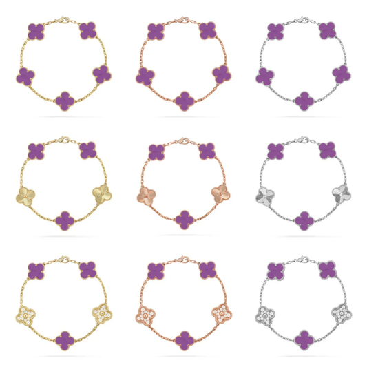 [Panda Jewelry] CLOVER 5 MOTIF VIOLET BRACELET COLLECTION