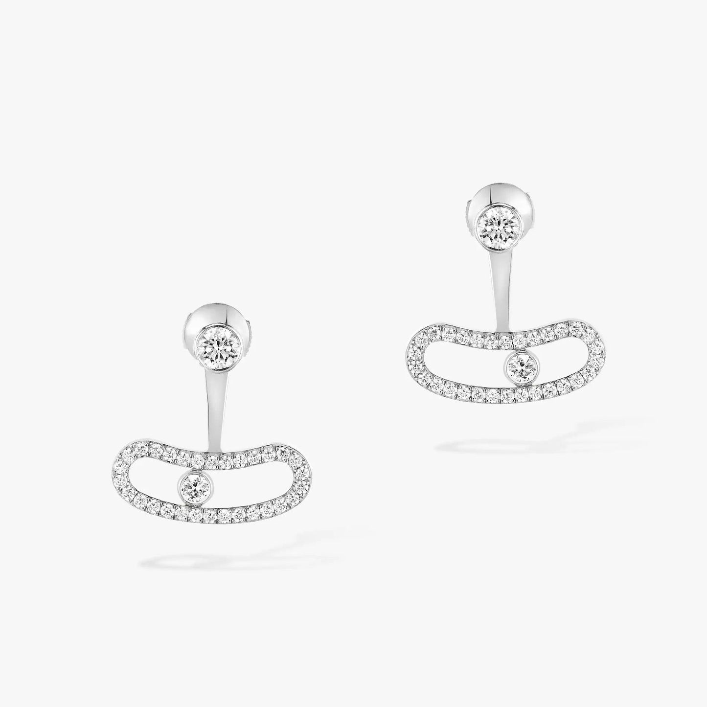 [Panda Jewelry]MOVE UNO SILVER DIAMOND EARRINGS