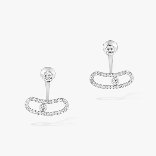[Panda Jewelry]MOVE UNO SILVER DIAMOND EARRINGS