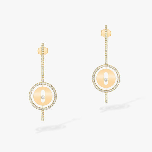 [Panda Jewelry]LUCKY MOVE ARROW PINK GOLD DIAMOND EARRINGS