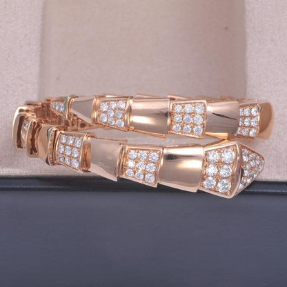 [Panda Jewelry]SERPENTI WIDE BRACELET PINK GOLD DIAMOND