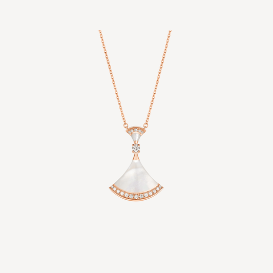[Panda Jewelry]DREAM NECKLACE MOP PINK GOLD DIAMOND