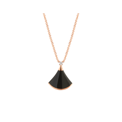 [Panda Jewelry]DREAM NECKLACE ONYX 1 DIAMOND