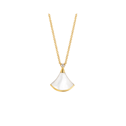[Panda Jewelry]DREAM NECKLACE WHITE MOP GOLD 1 DIAMOND