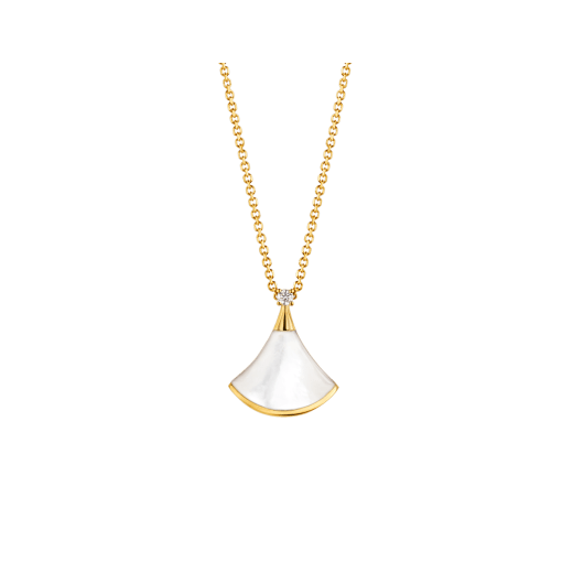 [Panda Jewelry]DREAM NECKLACE WHITE MOP GOLD 1 DIAMOND