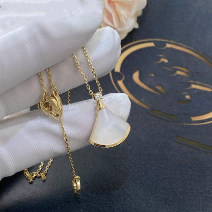 [Panda Jewelry]DREAM NECKLACE WHITE MOP GOLD 1 DIAMOND