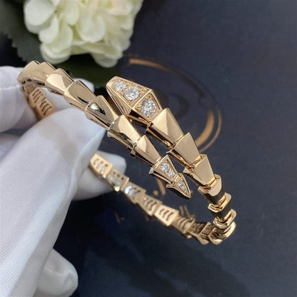 [Panda Jewelry]SERPENTI BRACELET DIAMONDS PINK GOLD