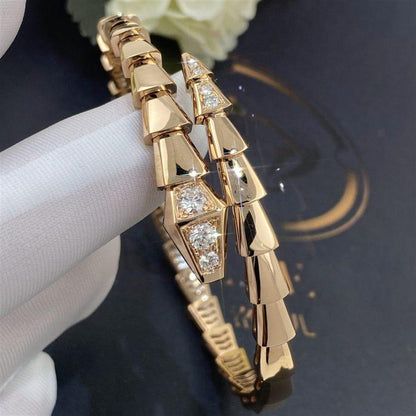 [Panda Jewelry]SERPENTI BRACELET DIAMONDS PINK GOLD