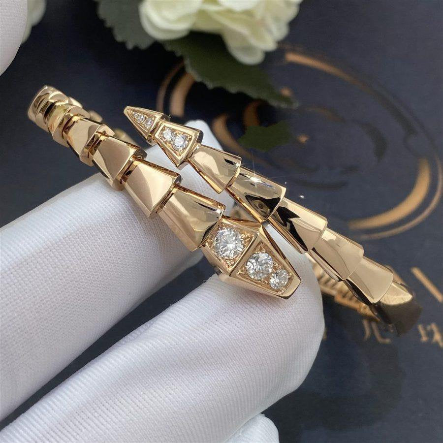 [Panda Jewelry]SERPENTI BRACELET DIAMONDS PINK GOLD