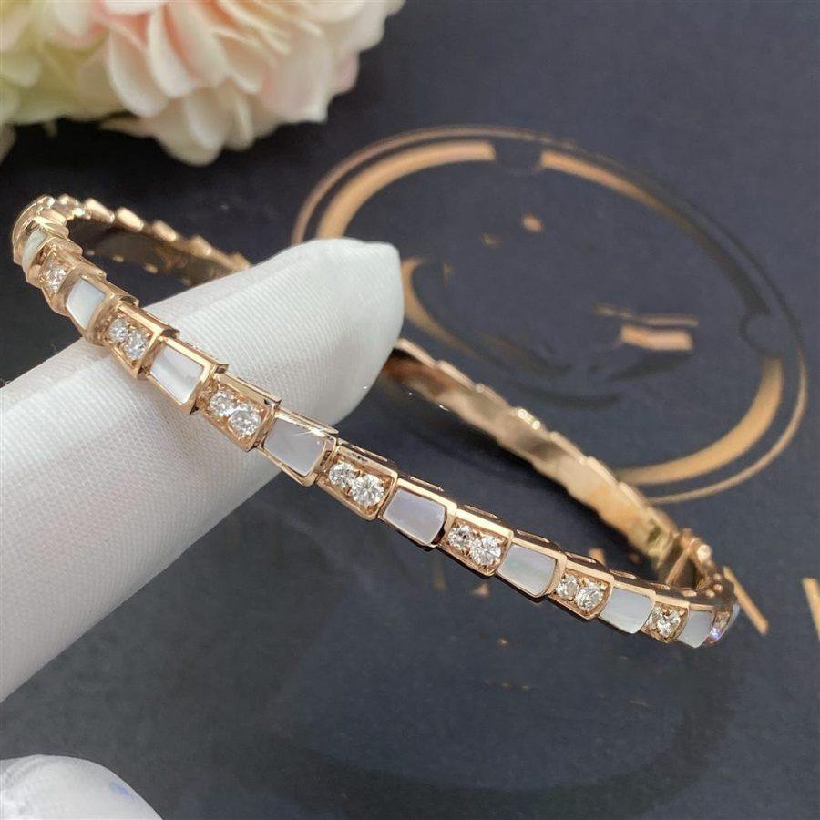 [Panda Jewelry]SERPENTI BRACELET PINK GOLD MOP DIAMOND
