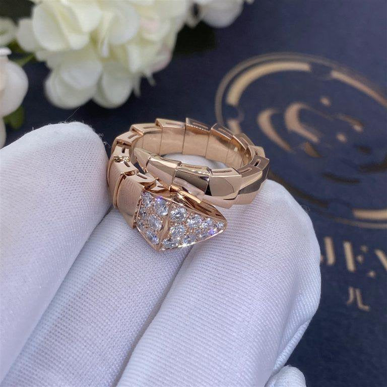 [Panda Jewelry]SERPENTI RING PINK GOLD DIAMOND