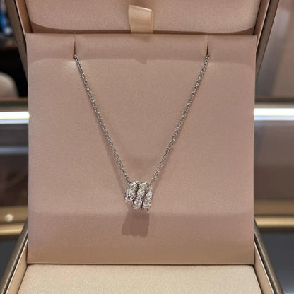 [Panda Jewelry]SERPENTI  NECKLACE DOUBLE RING DIAMOND