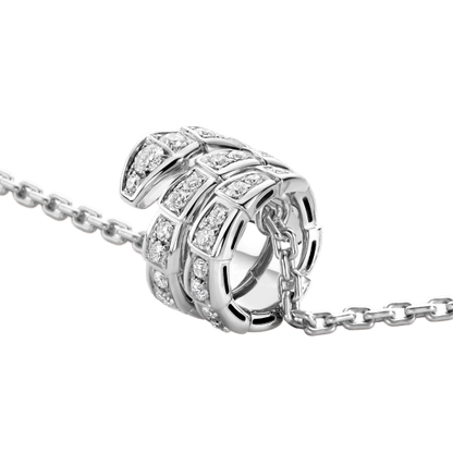 [Panda Jewelry]SERPENTI  NECKLACE DOUBLE RING DIAMOND