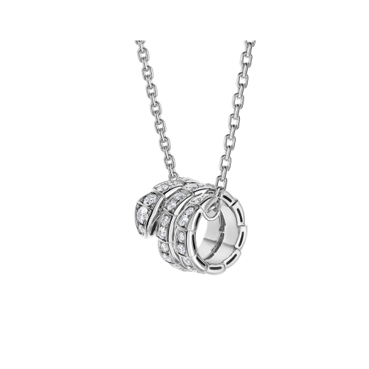 [Panda Jewelry]SERPENTI  NECKLACE DOUBLE RING DIAMOND
