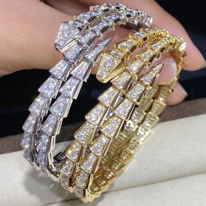 [Panda Jewelry]SERPENTI BRACELET GOLD DIAMOND DOUBLE ROW
