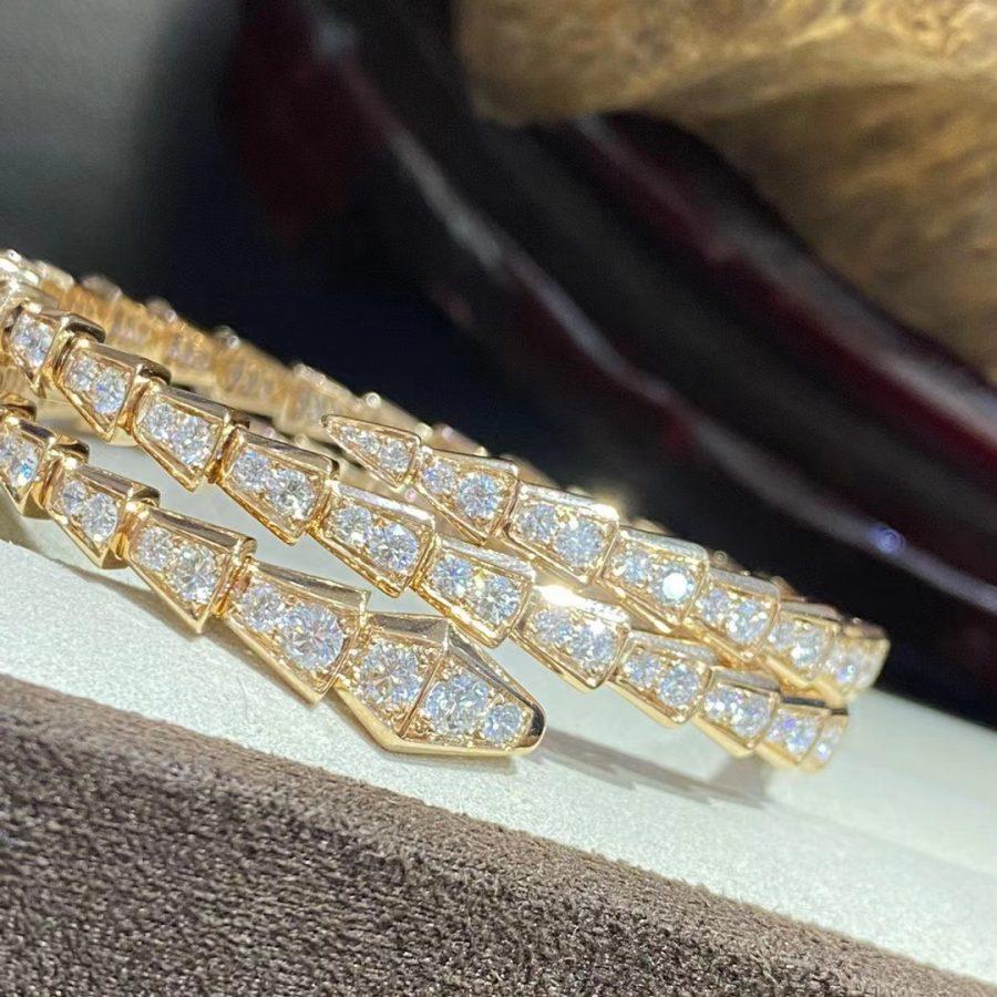 [Panda Jewelry]SERPENTI BRACELET GOLD DIAMOND DOUBLE ROW