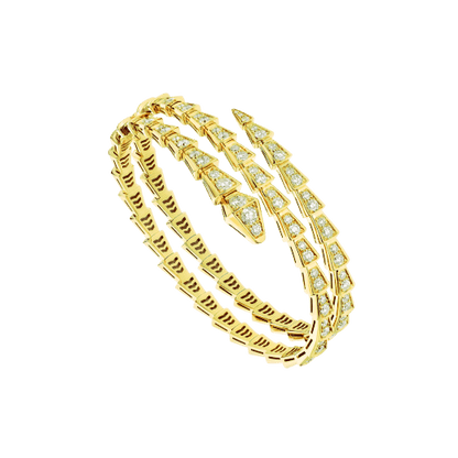 [Panda Jewelry]SERPENTI BRACELET GOLD DIAMOND DOUBLE ROW