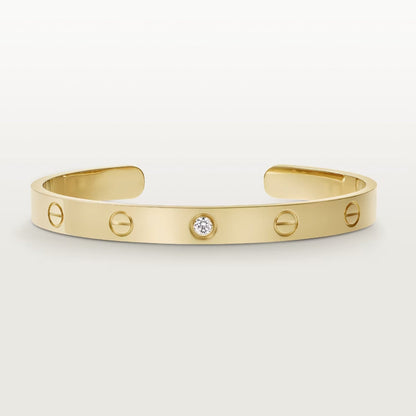 [Panda Jewelry]LOVE BRACELET 6.1MM 1 DIAMOND OPEN CUFF