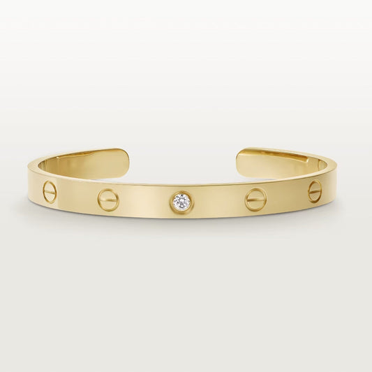 [Panda Jewelry]LOVE BRACELET 6.1MM 1 DIAMOND OPEN CUFF