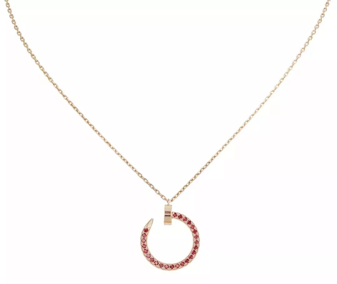 [Panda Jewelry]JUSTE NECKLACE GOLD RED DIAMONDS
