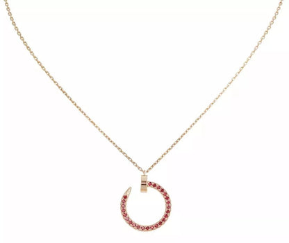 [Panda Jewelry]JUSTE NECKLACE GOLD RED DIAMONDS