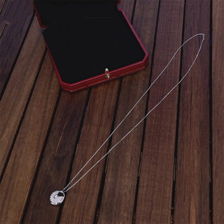[Panda Jewelry]AMULETTE SILVER FULL DIAMOND NECKLACE