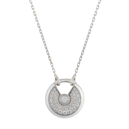 [Panda Jewelry]AMULETTE SILVER FULL DIAMOND NECKLACE