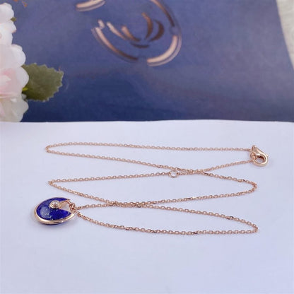 [Panda Jewelry]AMULETTE ROSE GOLD AGATE NECKLACE