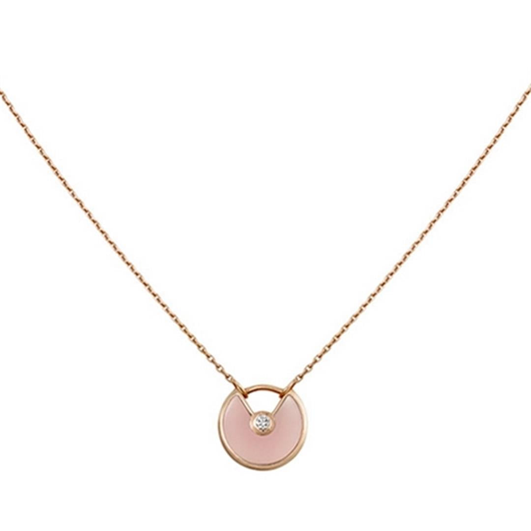 [Panda Jewelry]AMULETTE ROSE GOLD PINK MOP NECKLACE